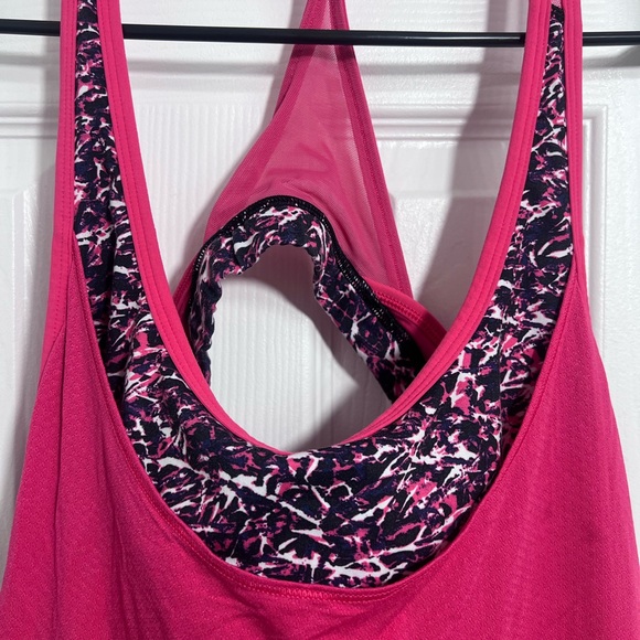 Lululemon pink Flowy Open Racerback Built In Bra Athletic Tank Top size 10 - Picture 2 of 5